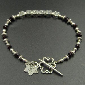 7" Sterling Silver Jane Name Bracelet Vintage